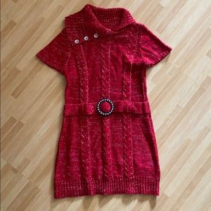Girls, Faded Glory Sparkle Red Sweater Dress, 6/6x
